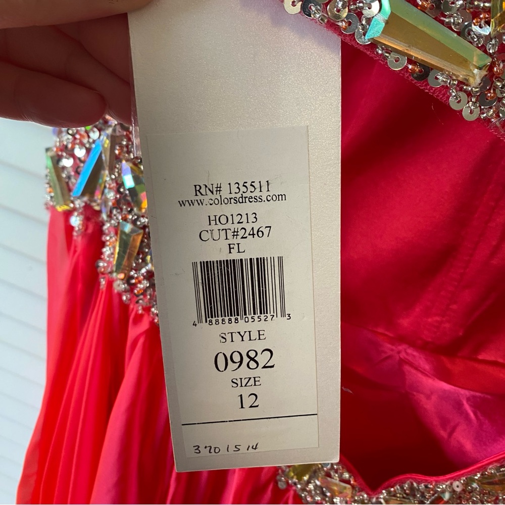 Colors Dress | NWT Bright Pink Sparkle Gem Dress | Size 12 - Picture 7 of 10